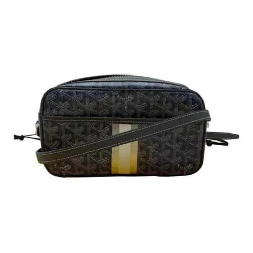 GOYARD Кап Vert Холст Телячья кожа Сумка через плечо Женская Серый