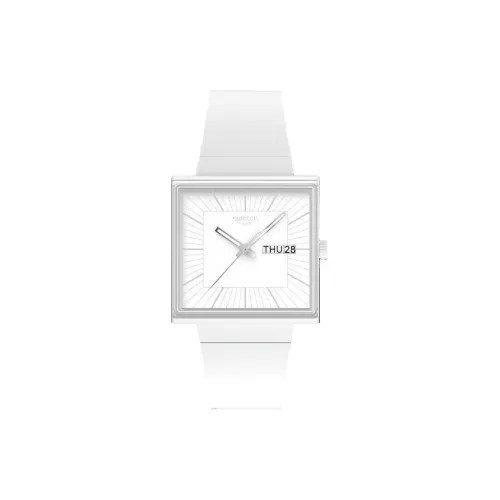 Swatch Quartz Movement Унисекс Часы 41,8мм*33,25мм*10,5мм Белые