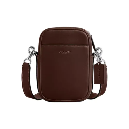 COACH Hitch Натуральный GRAIN LEATHER Сумка через плечо Сумка на плечо Средняя Мужская Кленовая