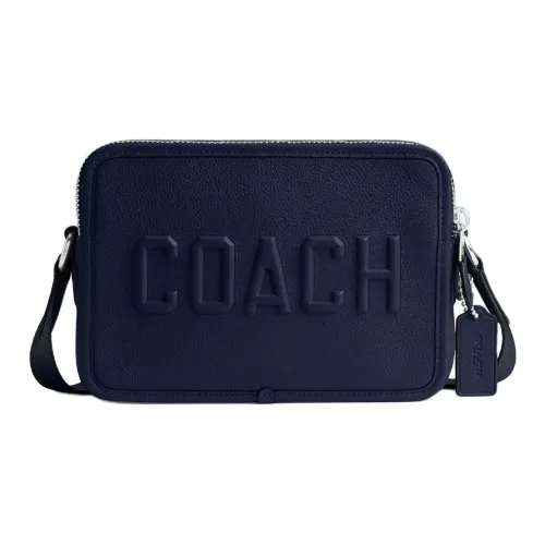 COACH Charter Crossbody кожаная сумка через плечо среднего размера мужская темно-синий