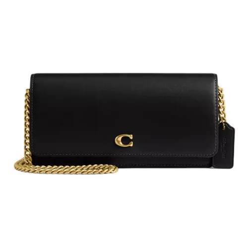 COACH Телячья кожа Кошелек Сумка через плечо Маленькая сумка Женская Черная