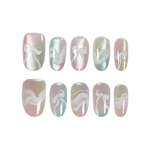 Yun Yue Joe Missing Возлюбленная Soft Brightening Кошачий глаз Мечтательный Ethereal Градиентный False Nail Средний LADDER 25мм