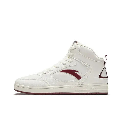 ANTA Little ZERO Sensation Высота Увеличивающие Легкие MID Скейтбординг Кроссовки Женские Белые Красные