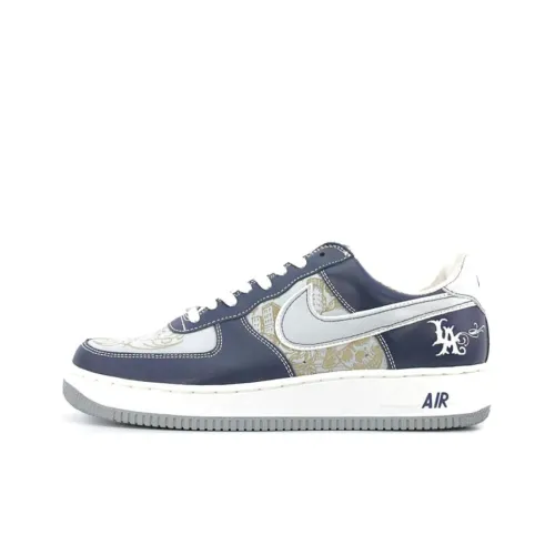 Nike Air Force 1 Slip Resistant Abrasion Resistant Low Топ Скейтборд Кроссовки Унисекс Темно-синий
