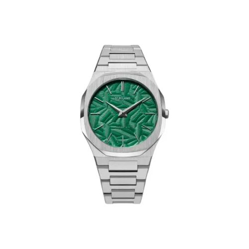 D1 MILANO Watch Кварцевый механизм Нержавеющая сталь Ремешок 40 мм Зеленый циферблат Унисекс