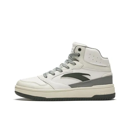 ANTA Life Collection Slip-resistant Abrasion-resistant MID Топ Скейтборд Кроссовки Мужские Белый Серый