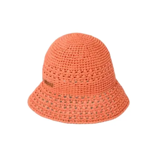 MIU MIU Ткань Шляпы ведра Женские Тюльпан Коньяк