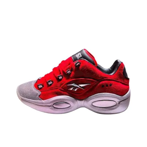 SLAM x Reebok Question Износостойкие низкие баскетбольные кроссовки унисекс красные серебряные