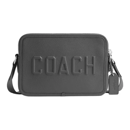 COACH Charter Crossbody кожаная сумка через плечо средний размер мужской угольный