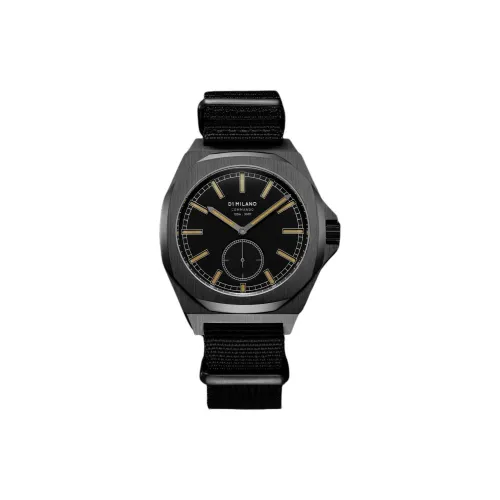 D1 MILANO Watch Кварцевый механизм NATO Ремешок 38 мм Черный циферблат Унисекс