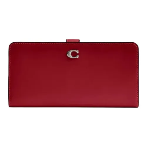 COACH Skinny Wallet Телячья кожа Кошелек Маленький Женский RUBY RED
