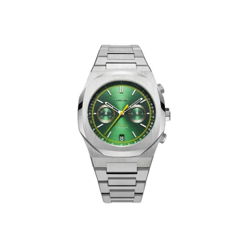 D1 MILANO Мужские часы Кварцевый механизм Ремешок из нержавеющей стали 41,5 мм Зеленый циферблат