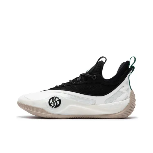 361° Zen VI PRM Панда Шокабассорберс Устойчивый к истиранию Низкий Топ Баскетбольные кроссовки Мужские Белый Черный