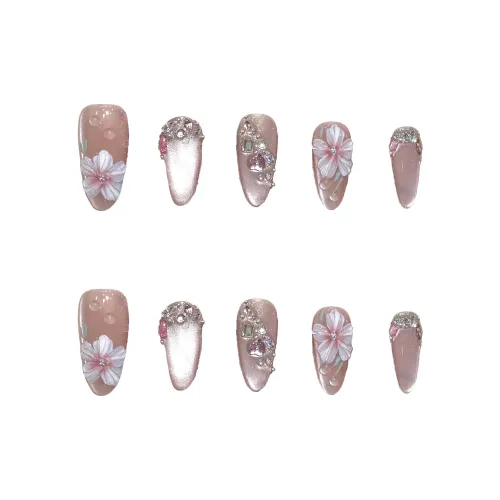 XIAMEIYU Dreamlike Bloom Ultra Sparkling Fairy Charm False Nail Almond 22mm XIAMEIYU Dreamlike Bloom Ультра Sparkling Fairy Charm False Nail Almond 22mm