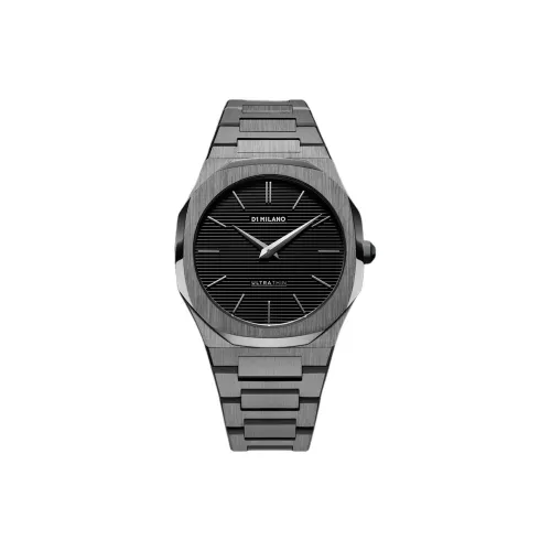 D1 MILANO Мужские часы Кварцевый механизм Ремешок из нержавеющей стали 40 мм Черный циферблат