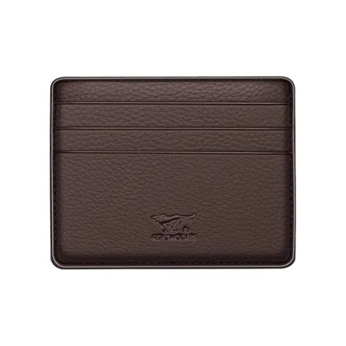 SEPTWOLVES Коровья кожа Держатель для карт Мужской Черный Кофейный