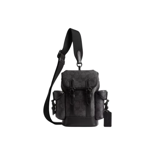 COACH Hitch Покрытый холст Сумка через плечо Мини Мужской Уголь