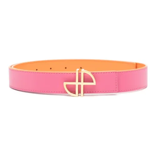 Patou Телячья кожа Кожаные ремни Женские Розовый Оранжевый Ширина 3 см