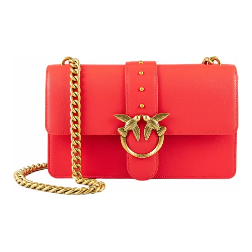 PINKO Love Icon Коровья кожа Сумка через плечо Женская Красная