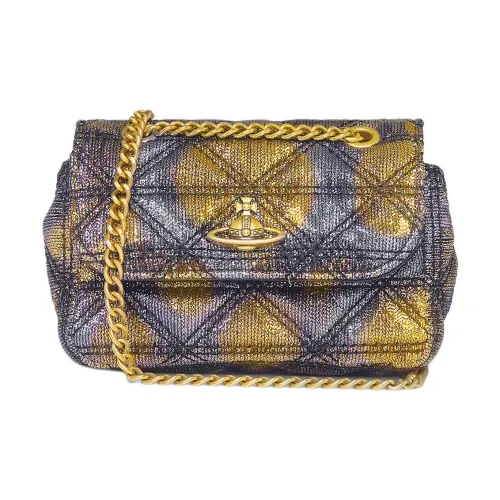 Vivienne Westwood Переработанный полиэстер Сумка через плечо Маленькая Женская Золотая и Серебряная