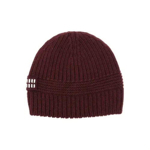 MIU MIU Шерсть Фланель Полиамид Эластан Шапки-бини Женские Коричневый