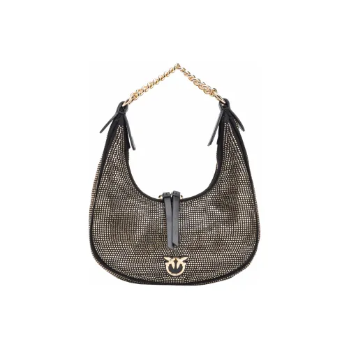 PINKO Полиуретан Полумесяц Сумка Маленькая Женская Черная Золотая