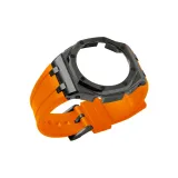 Офшор Черный Стальной Корпус + Фторкаучук Оранжевый Ремешок + Шпилька + Инструмент