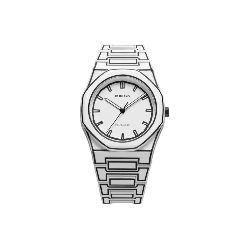 D1 MILANO Watch Кварцевый механизм Поликарбонатный ремешок 40,5 мм Белый циферблат Унисекс
