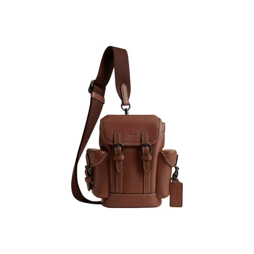 COACH HitchBackpack GRAIN LEATHER Сумка через плечо Мини Мужская Секвойя