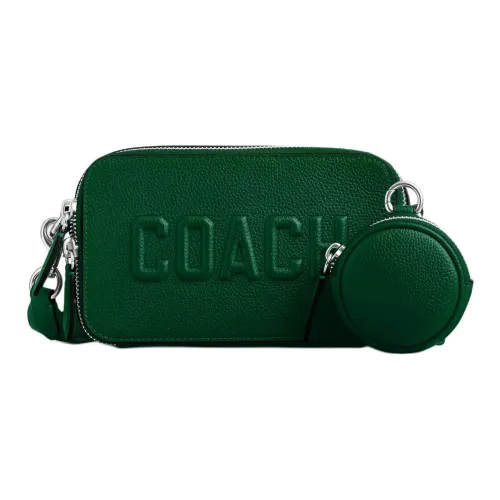 COACH Charter Полированная кожа с зернистым текстуром сумка через плечо маленькая сумка на плечо мужской цвет плюща