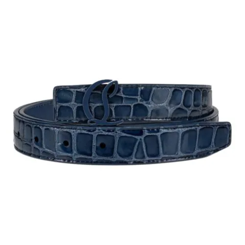 CL LUBOTING Телячья кожа Кожаные ремни Женские Синий Ширина 2,5CM