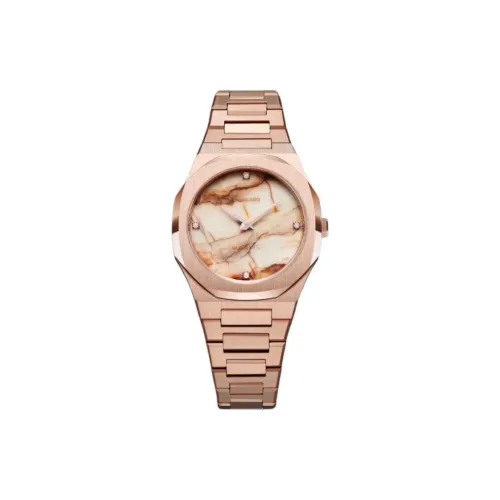 D1 MILANO Наручные часы Кварцевый механизм Ремешок из нержавеющей стали 34 мм Розовый циферблат Женские часы