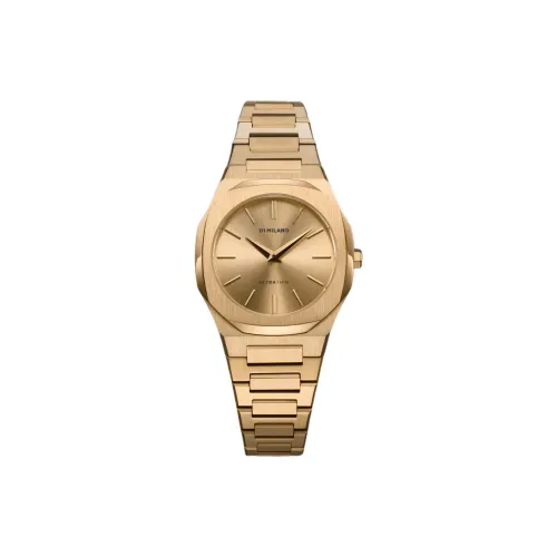 D1 MILANO Наручные часы Кварцевый механизм Ремешок из нержавеющей стали 30 мм Золотой циферблат Женские часы