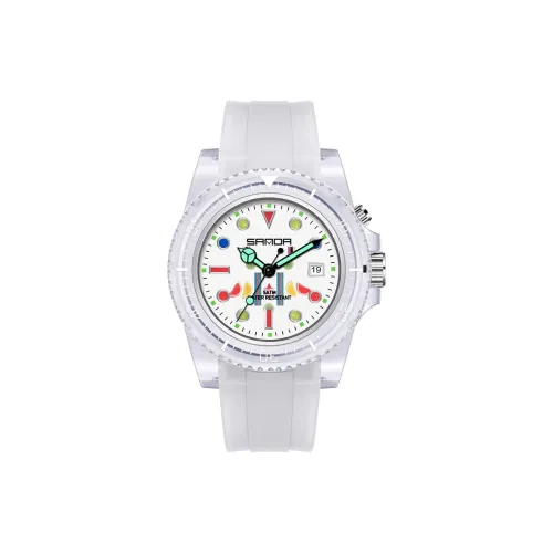 Sanda Кварцевый механизм ремешок из TPU унисекс белый циферблат