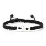 Браслет с четырехлистным клевером (Черный шнур)