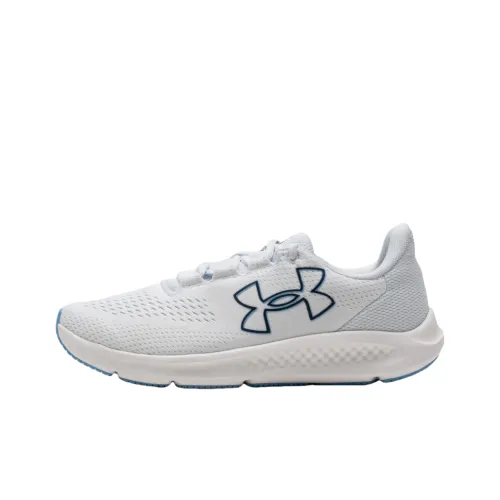 Under Armour Charged Pursuit 3 Устойчивый к истиранию Дышащий Низкий Топ Повседневная Беговая Обувь Мужская Белая