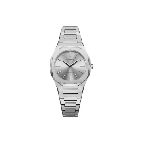 D1 MILANO Наручные часы Кварцевый механизм Ремешок из нержавеющей стали 30 мм Серебристый циферблат Женские часы