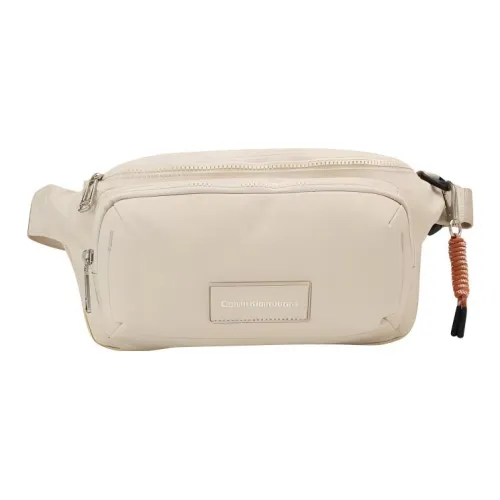 CALVIN KLEIN Ткань Одно плечо Через плечо Бананка Средний Мужской Экрю