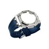 Оффшор Серебряный Стальной Корпус + Фторкаучук Темно-Синий Полоска + Шпилька + Инструмент