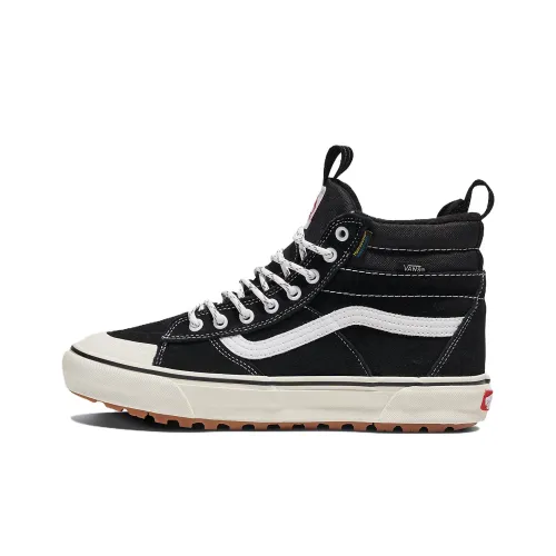 Vans Sk8 Hi Скейтборд Кроссовки Высокий Верх Черный/Чисто Белый Унисекс