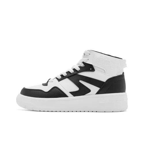 QIAODAN Скейтборд Кроссовки High Top Jordan Белый Черный Женские