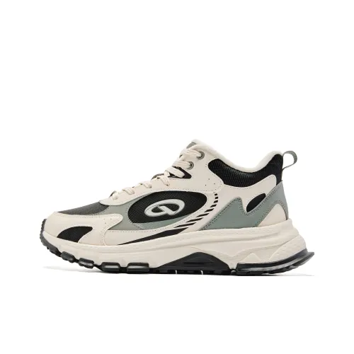 QIAODAN Повседневные высокие кеды, ванильно-желтый/черный, для мужчин