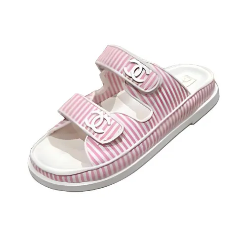 CHANEL Слипоны Женские Розовые Белые