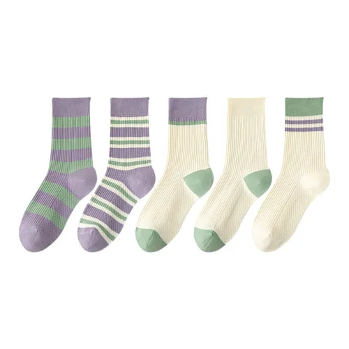 MIIOW Носки Crew Женские 5 пар смешанные цвета