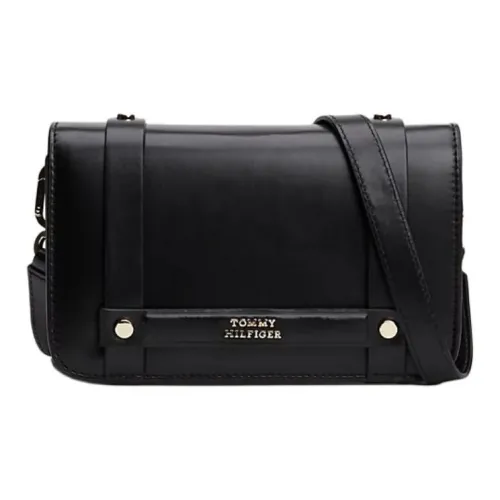 Tommy Hilfiger Кожа Плечевая сумка Унисекс Черная