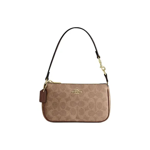 COACH Nolita Искусственная кожа Одно плечо Сумка Маленькая Женская Коричневая Желтая и Коричневая