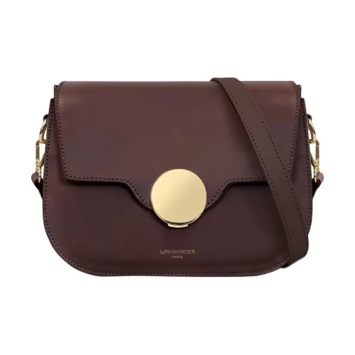 Le Parmentier Сумка через плечо из натуральной кожи обычная женская бордового цвета