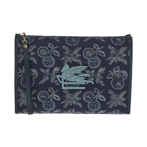 ETRO Хлопок Клатч Большой Женский Синий