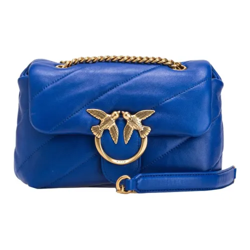 PINKO Puff Напп Кожа Swallow Сумка Сумка через плечо Женская Синяя