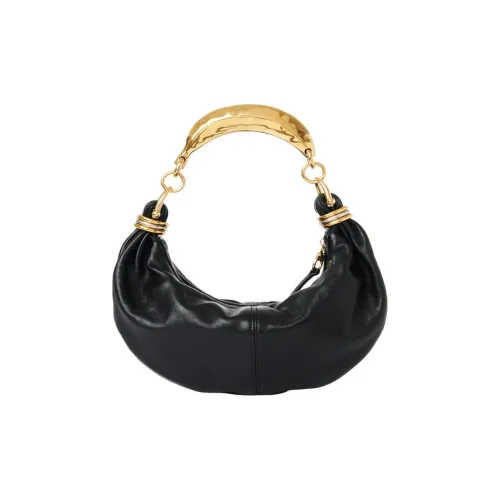 Chloe Рельефная кожа буйвола сумка на одно плечо полумесяц маленькая женская черная